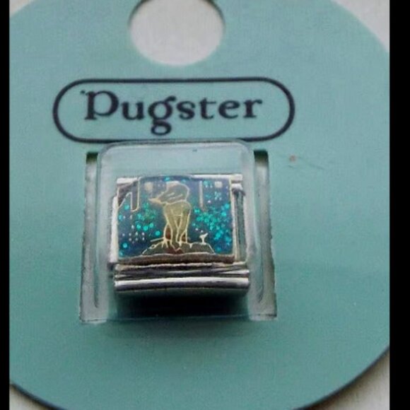 Pugster woman by the ocean enamel 9mm stainless steel Italian charm link new - Picture 1 of 2